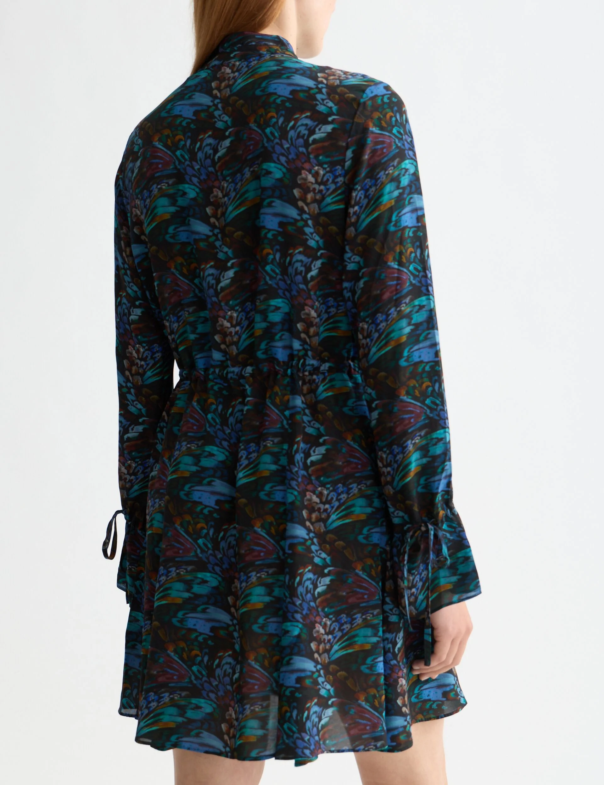 Printed long sleeve mini dress - Image 2