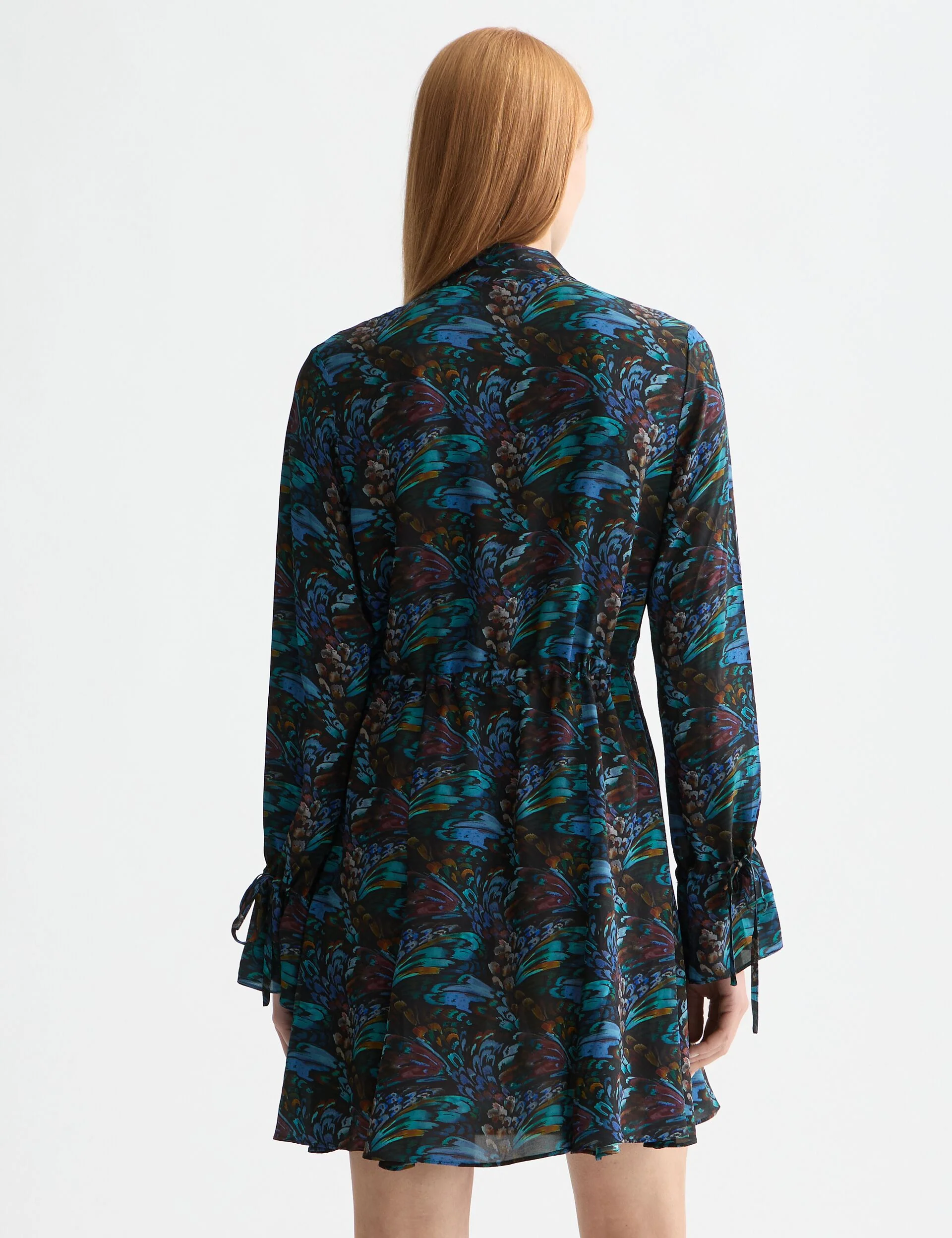 Printed long sleeve mini dress - Image 4