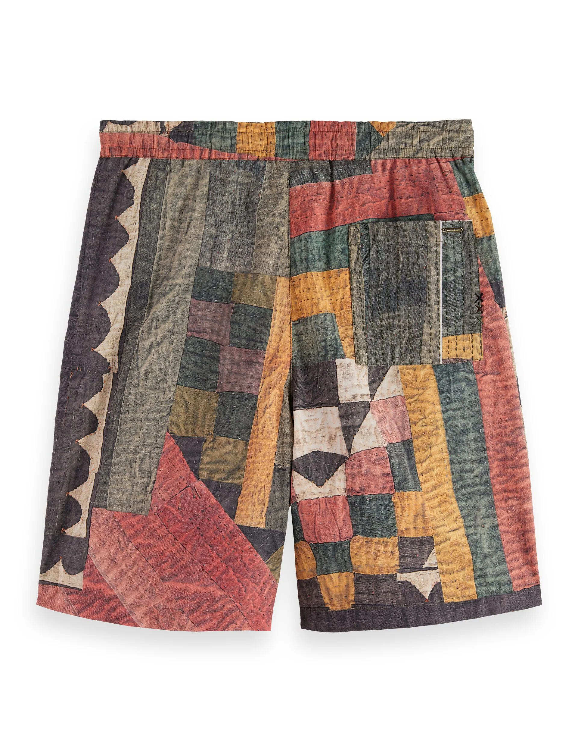 Printed patchwork cotton-poplin loose fit bermuda - Image 6