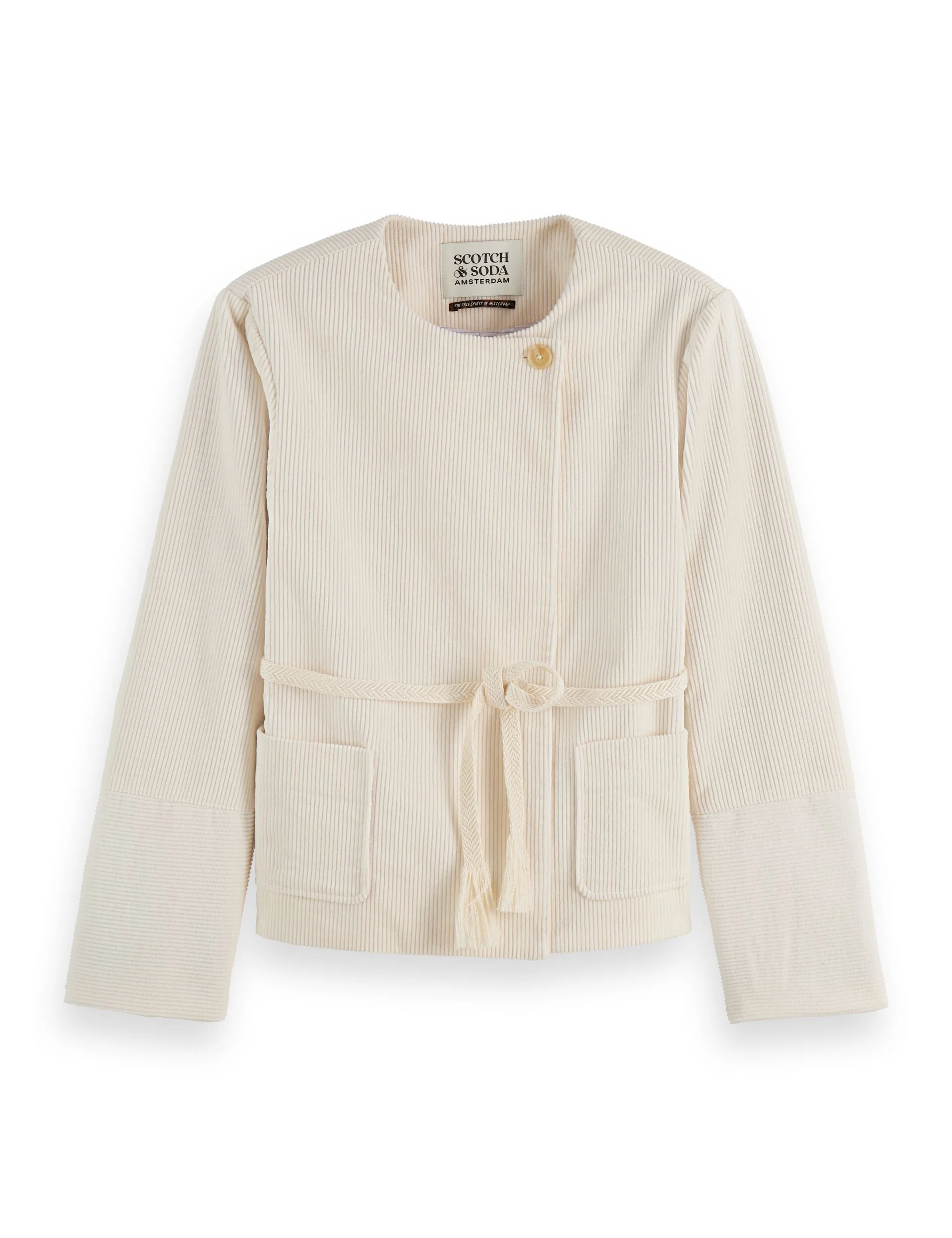 Relaxed collarless jacket - Image 5