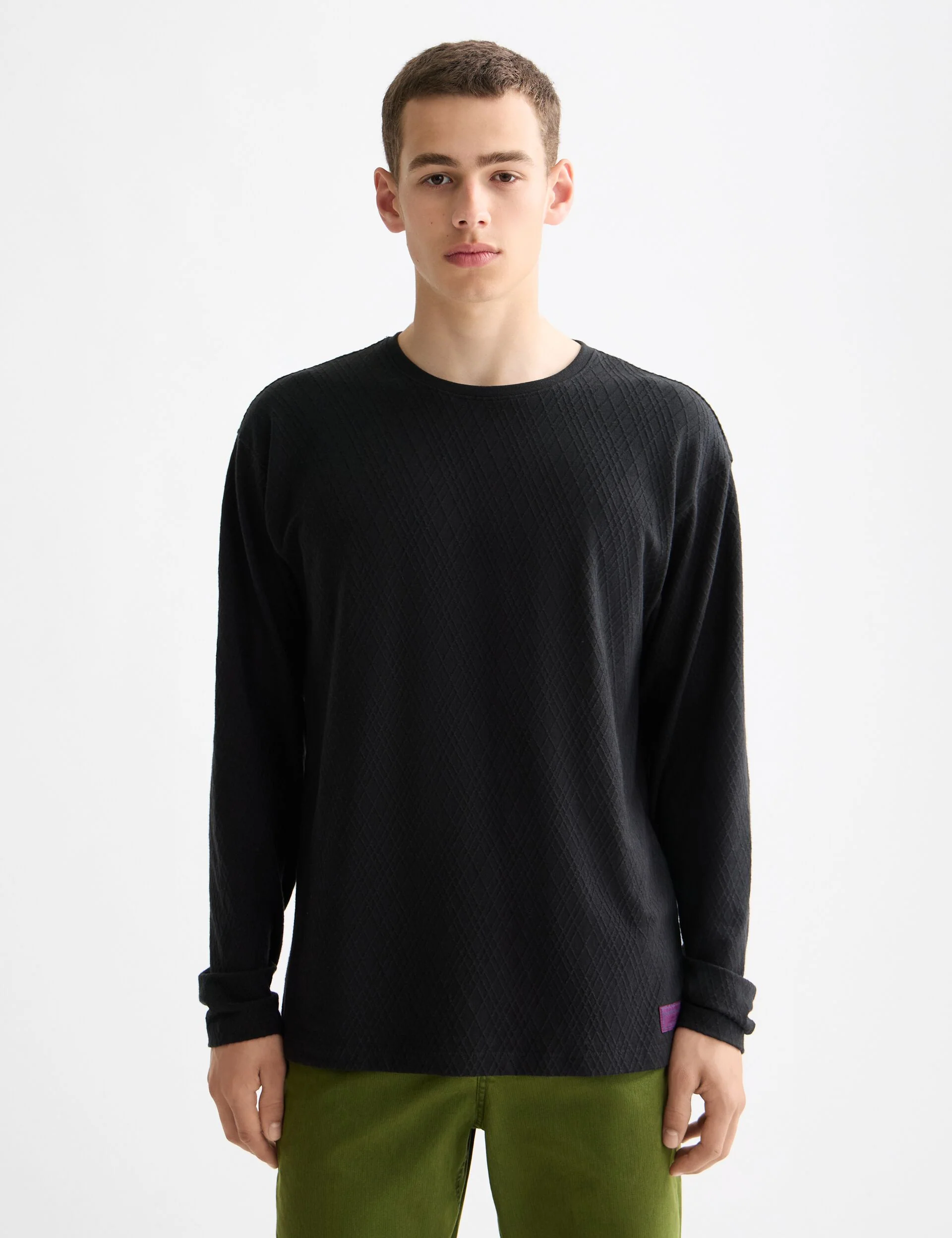 Relaxed fit jacquard Knit T-shirt