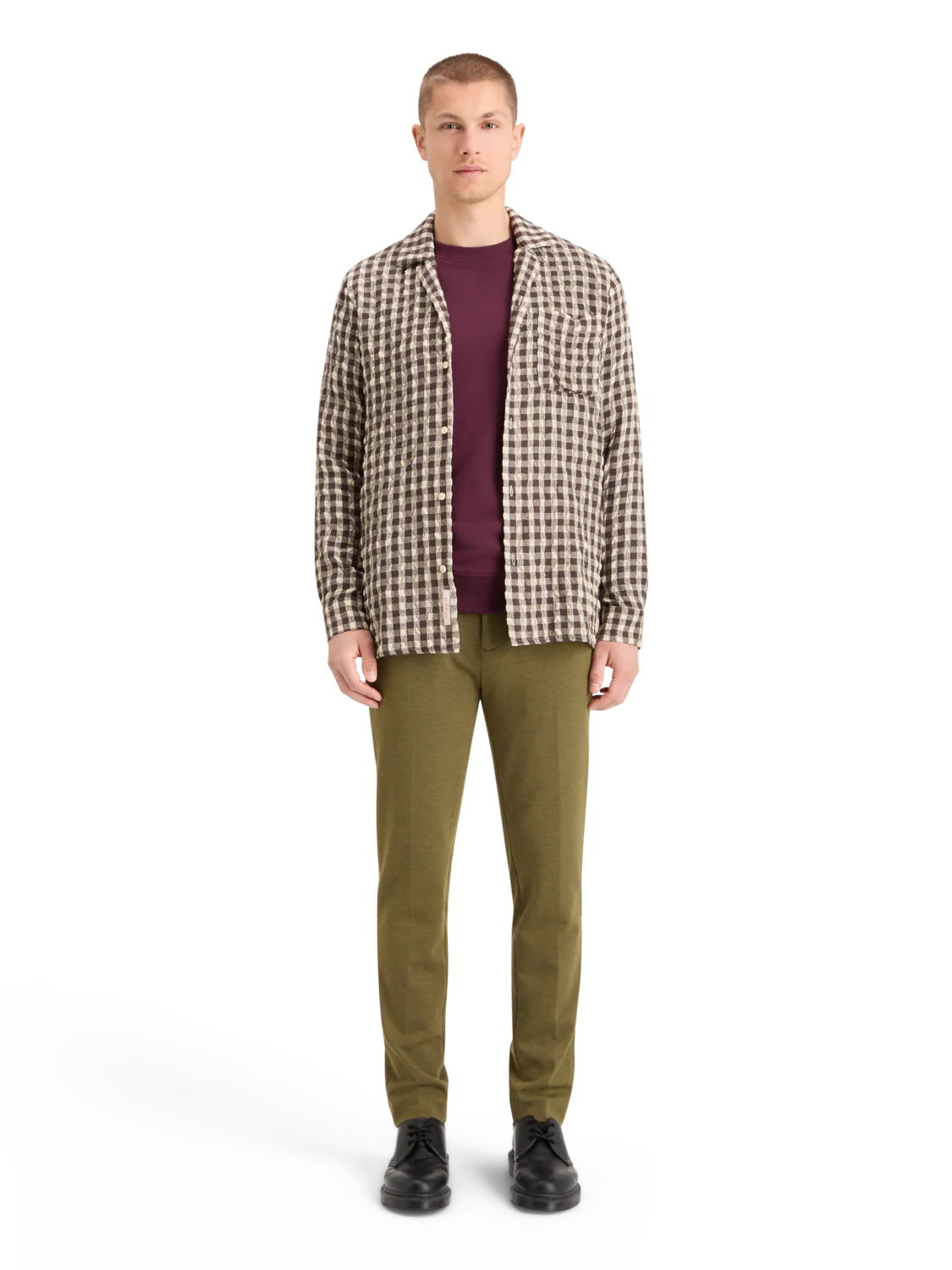 Relaxed-Fit Seersucker Wool-Blend Check Shirt - Image 2