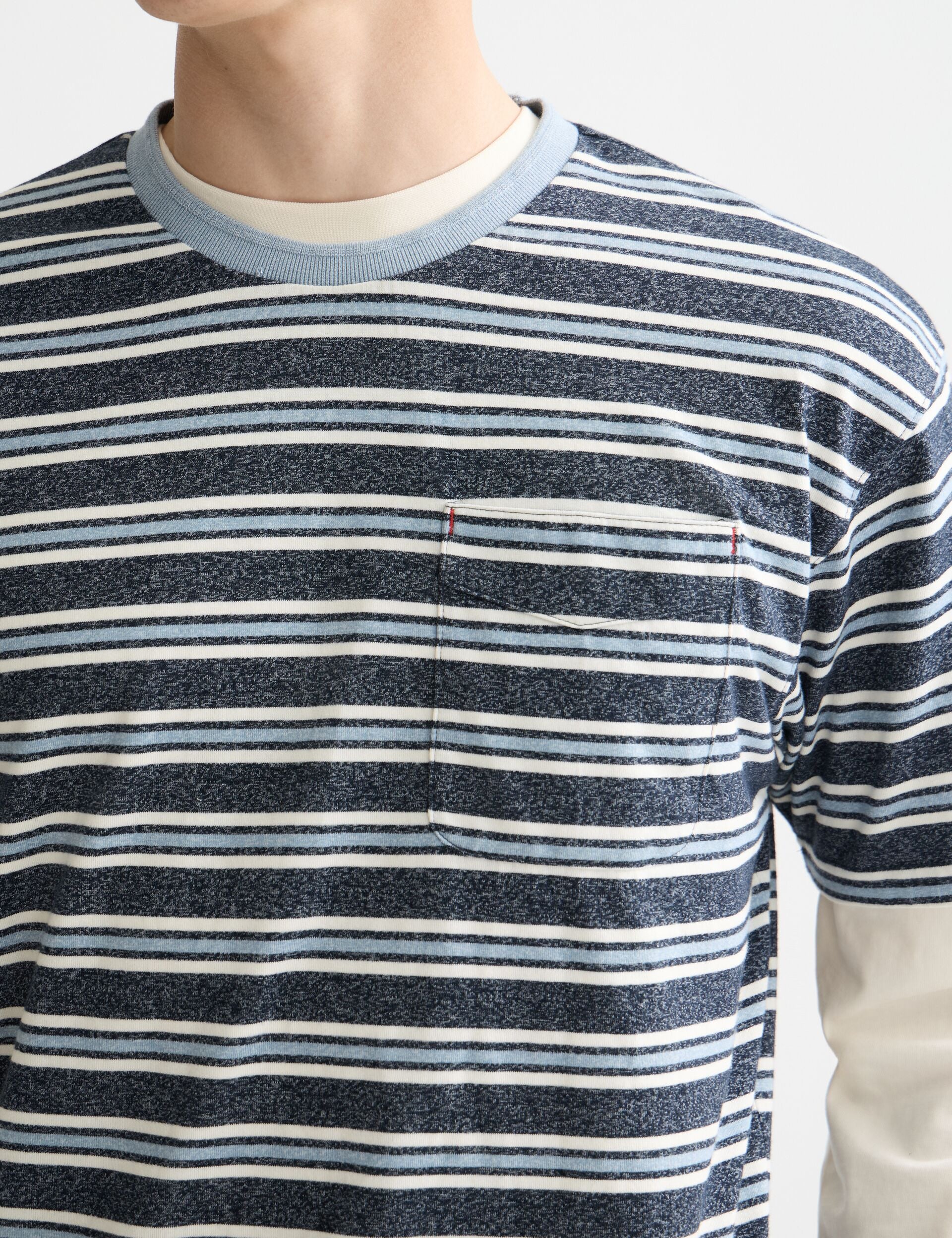 Relaxed Fit Yarn Dye Stripe T-shirt - Image 4