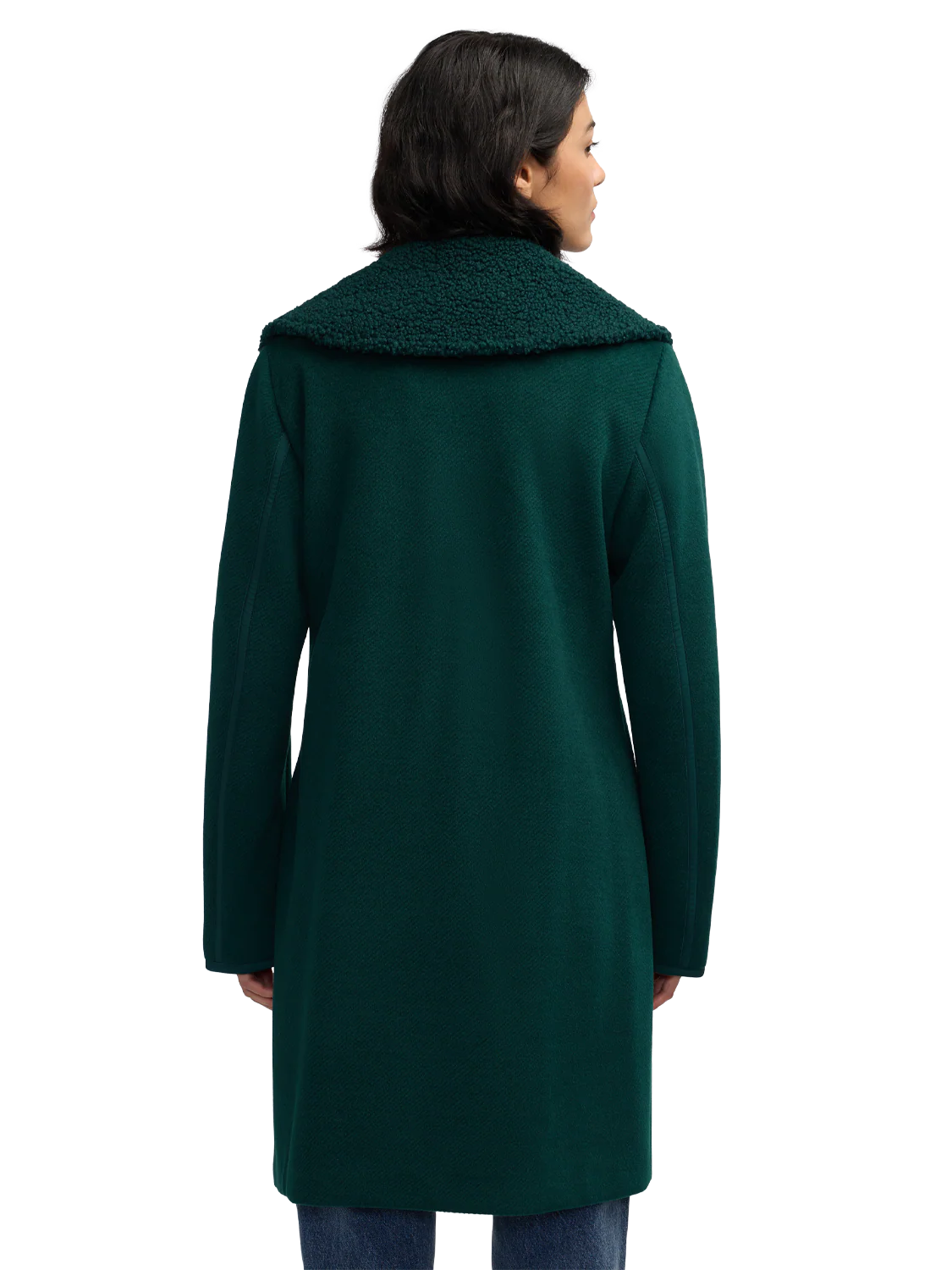Runa Double Face Sherpa Collar Double Breasted Peacoat - Image 4
