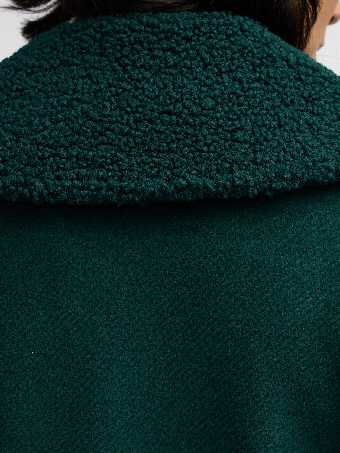 Runa Double Face Sherpa Collar Double Breasted Peacoat - Image 6