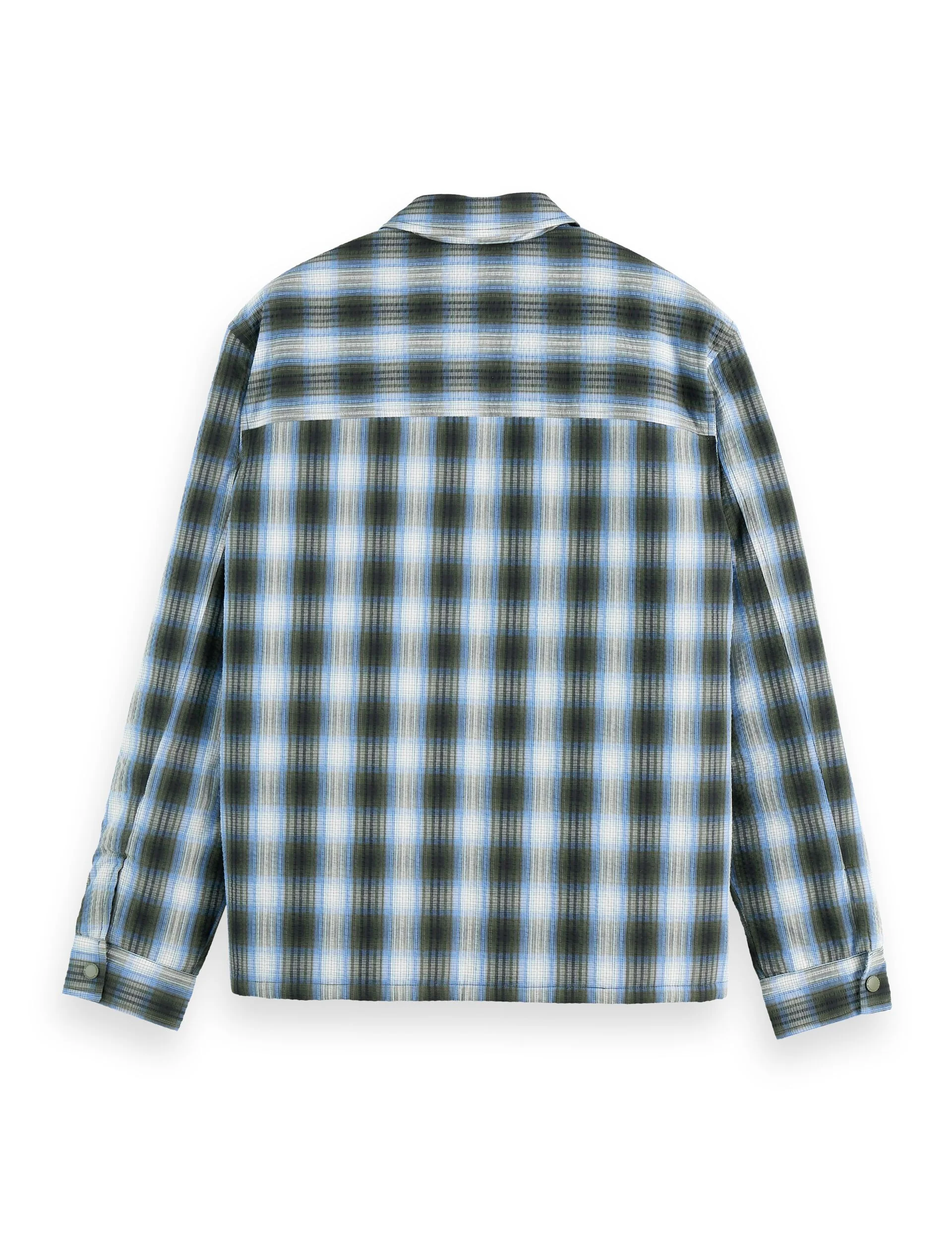 Seersucker check padded overshirt - Image 6