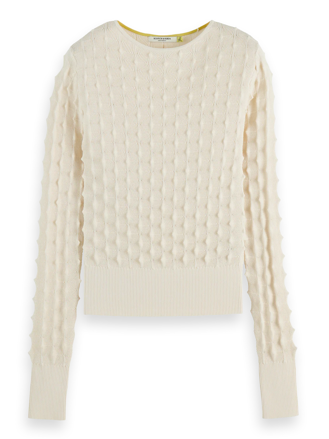 Slash neck textured stitch pullover - Image 5