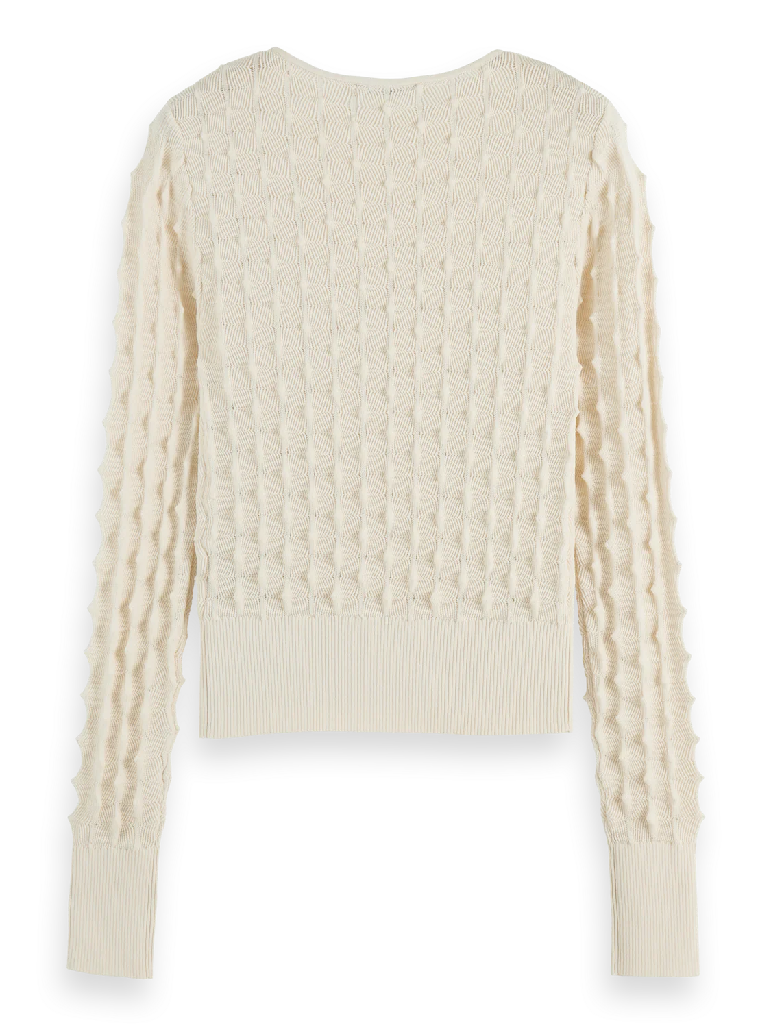 Slash neck textured stitch pullover - Image 6