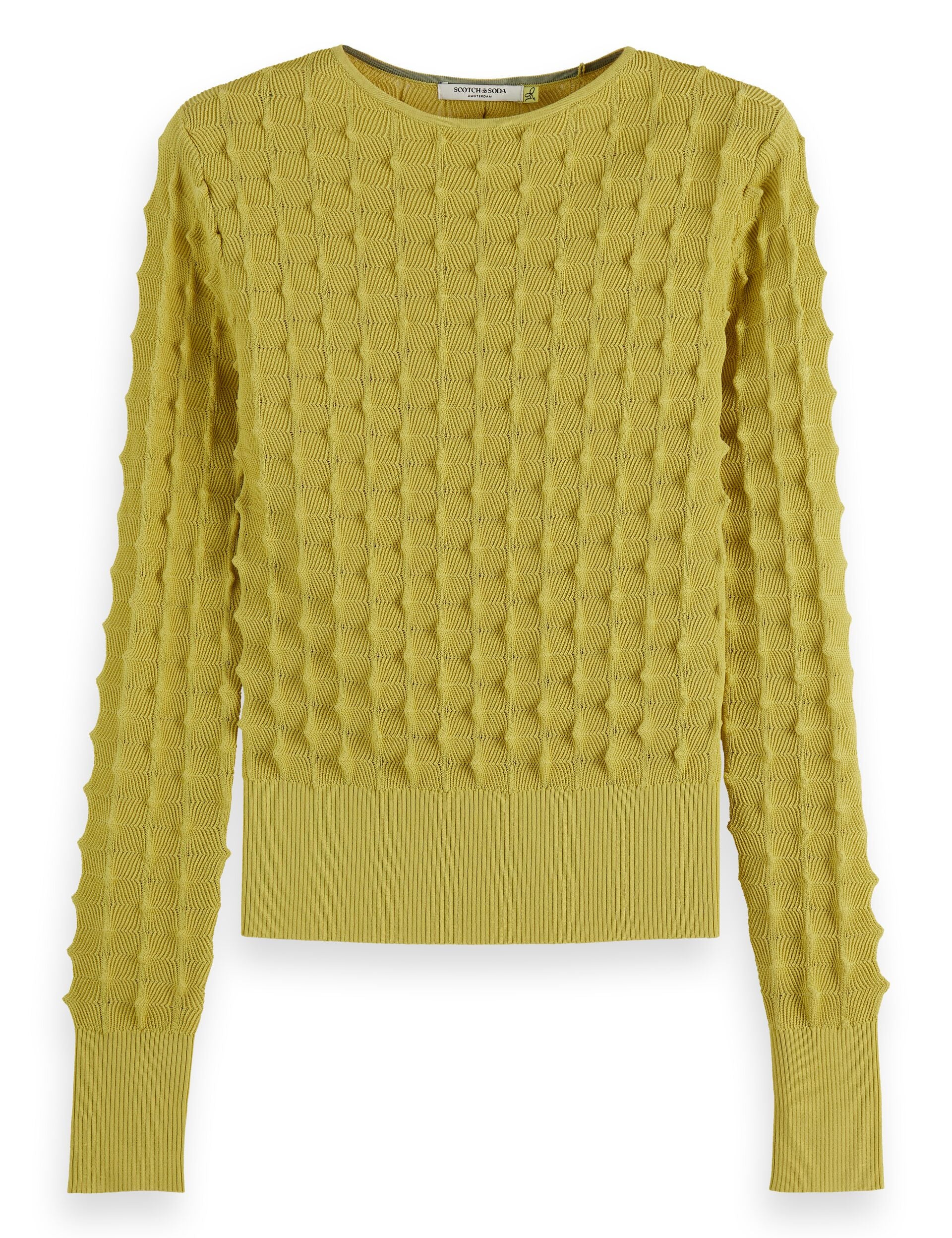 Slash neck textured stitch pullover - Image 5