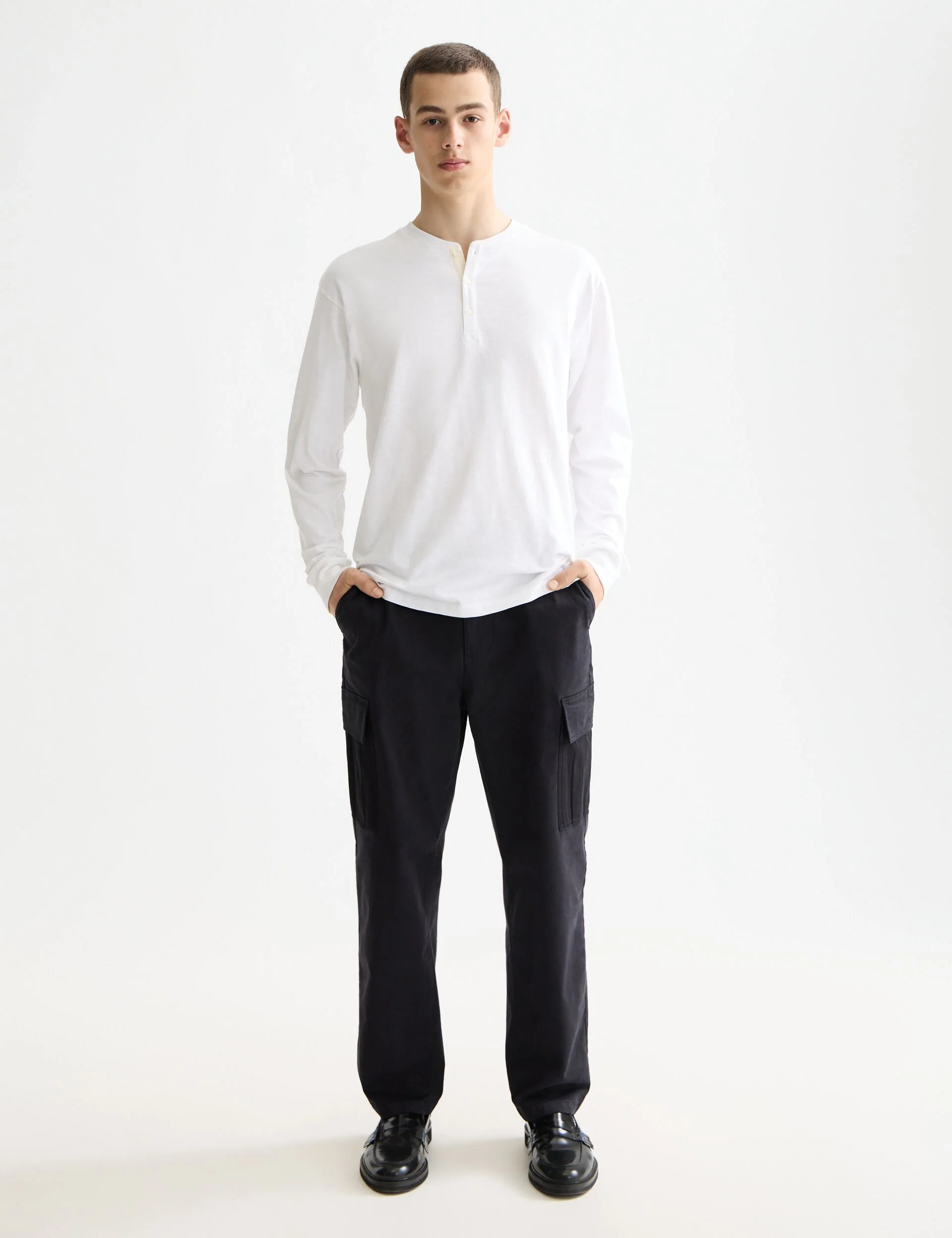Slub Henley Long Sleeve T-shirt - Image 2