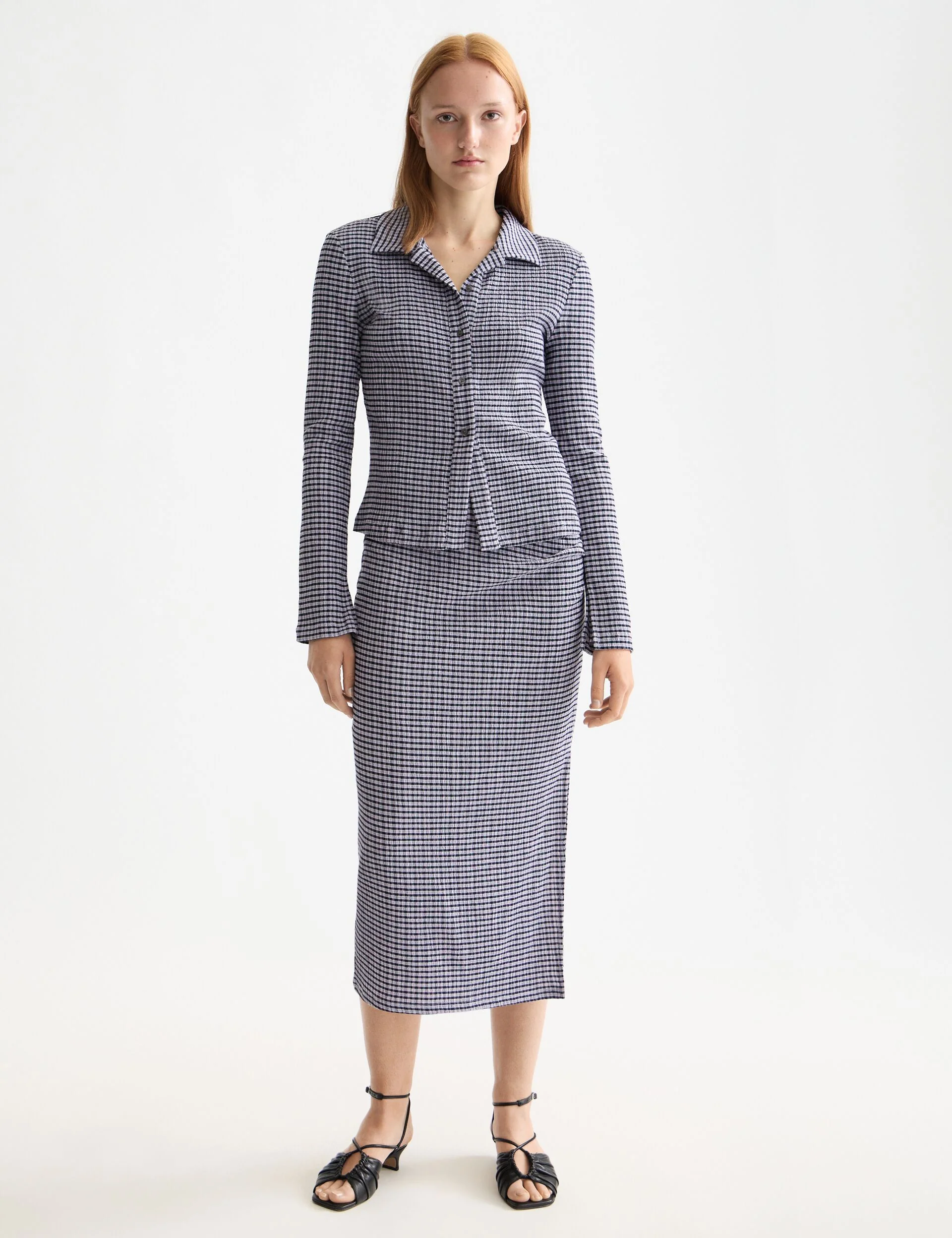 Structured gingham skirt - Image 2