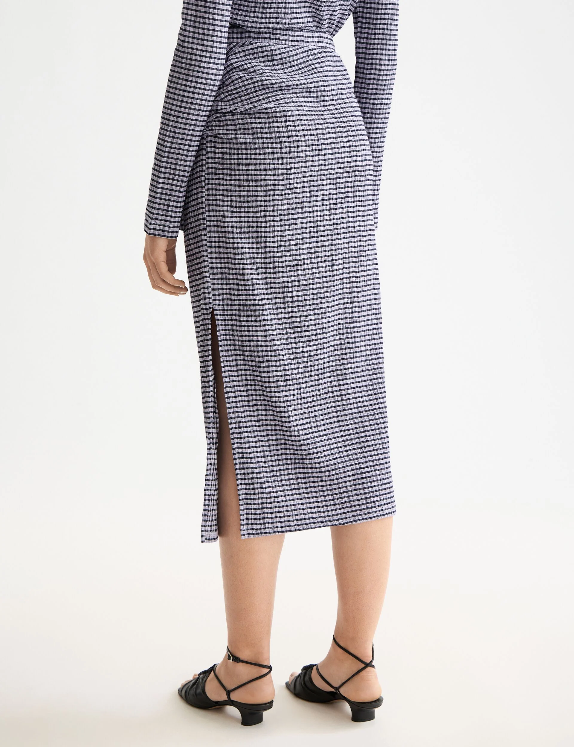 Structured gingham skirt - Image 3