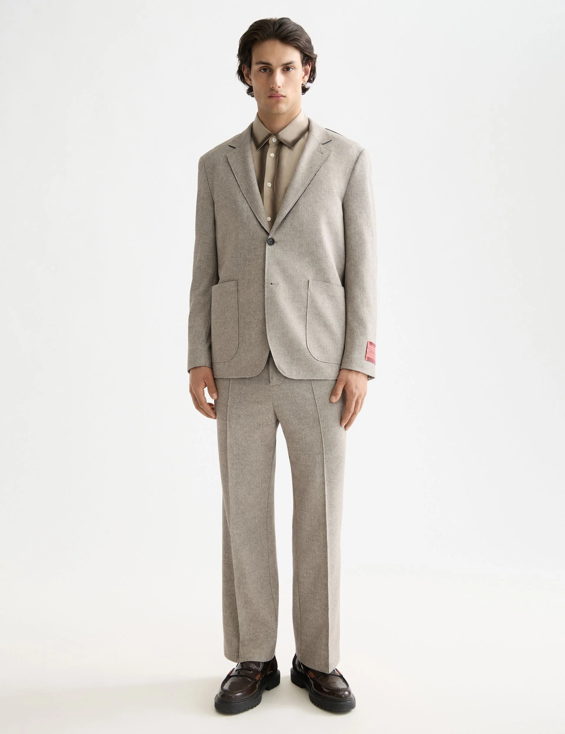 Tailored melange-jersey relaxed straight fit jogger - Image 2