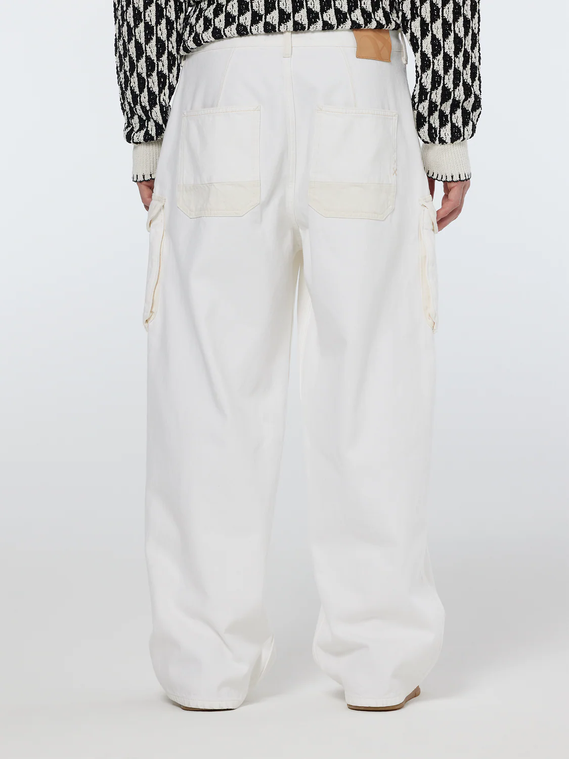 The Daze Loose Fit Cargo Jeans | Faded White - Image 4