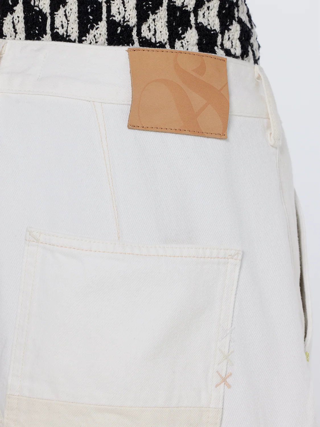 The Daze Loose Fit Cargo Jeans | Faded White - Image 5