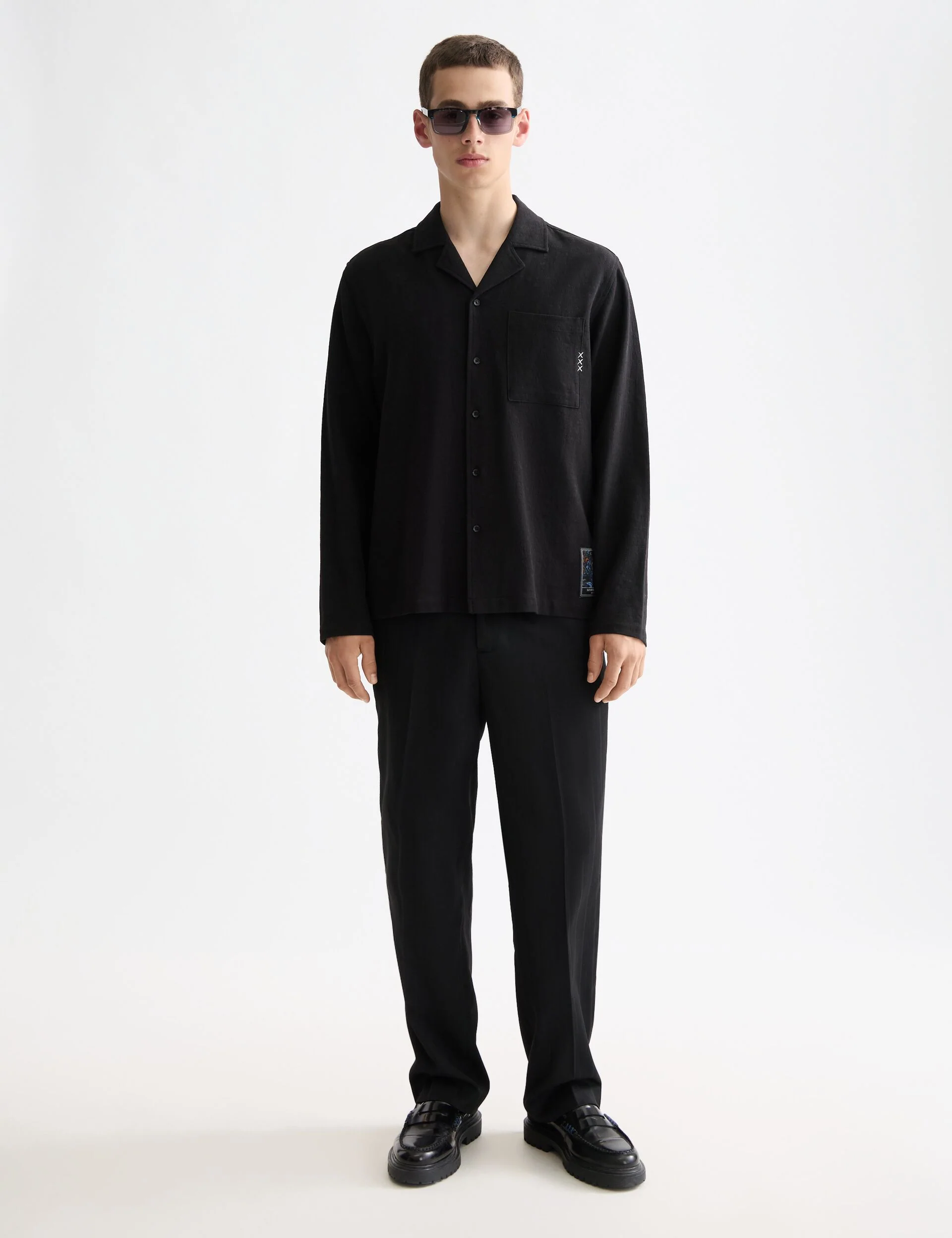 Tonal jacquard relaxed-fit shirt - Image 2
