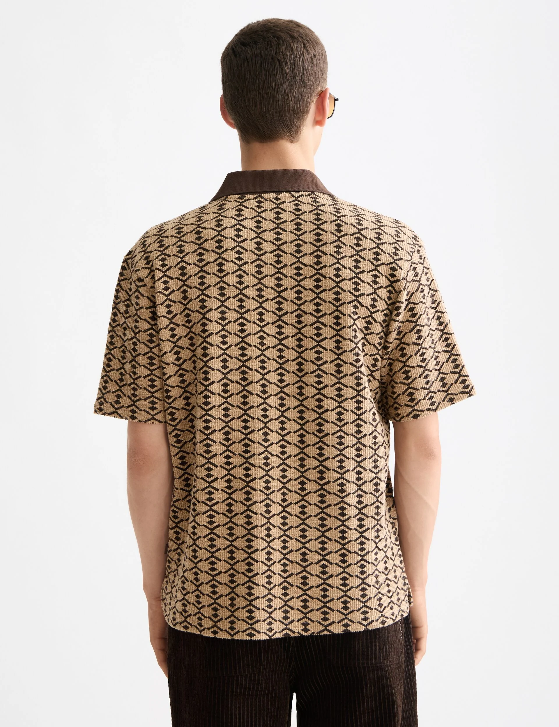 Towelling printed relaxed fit polo - Image 3