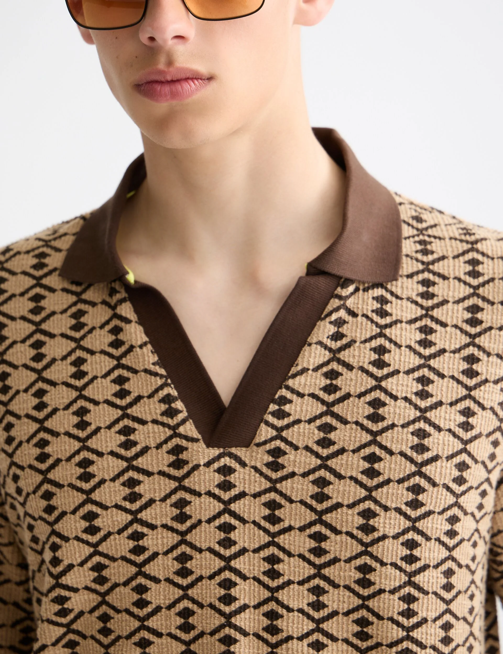 Towelling printed relaxed fit polo - Image 4