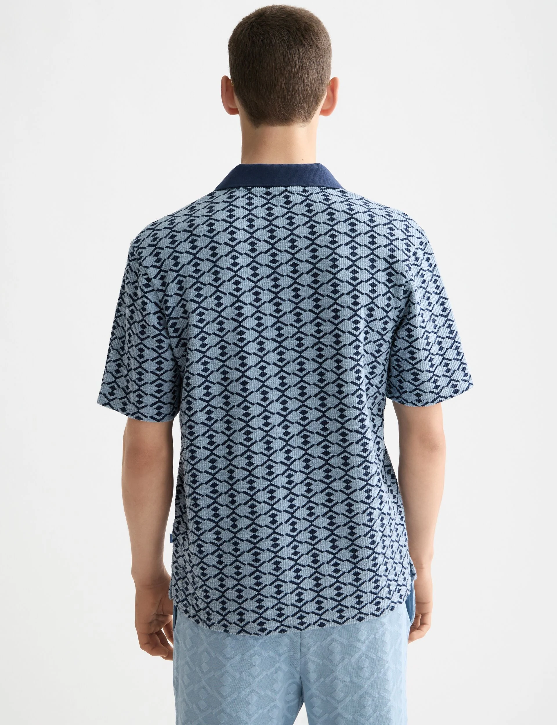 Towelling printed relaxed fit polo - Image 2