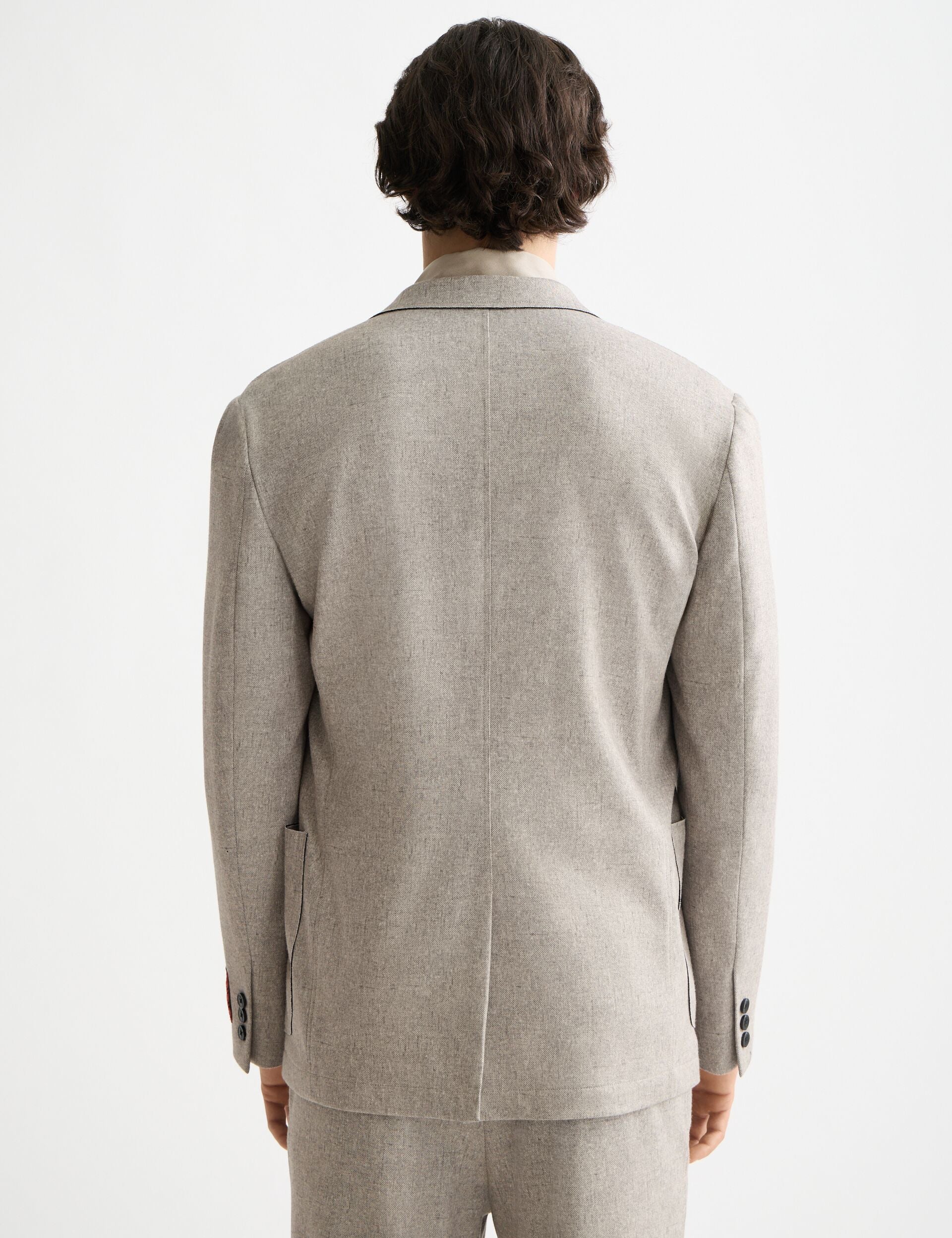 Unconstructed melange jersey relaxed fit blazer - Image 3