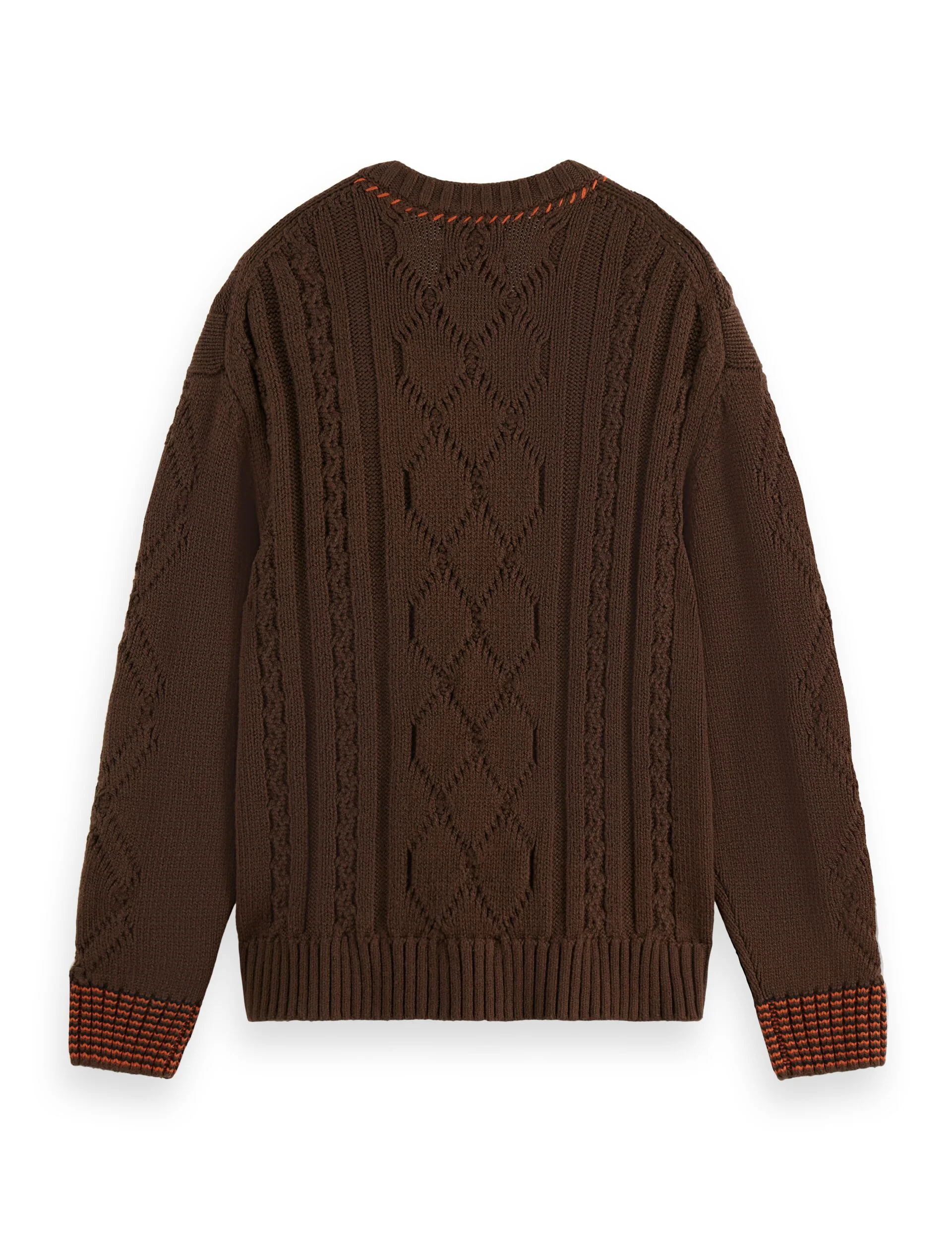 V-Neck chunky cable loose fit pullover - Image 7