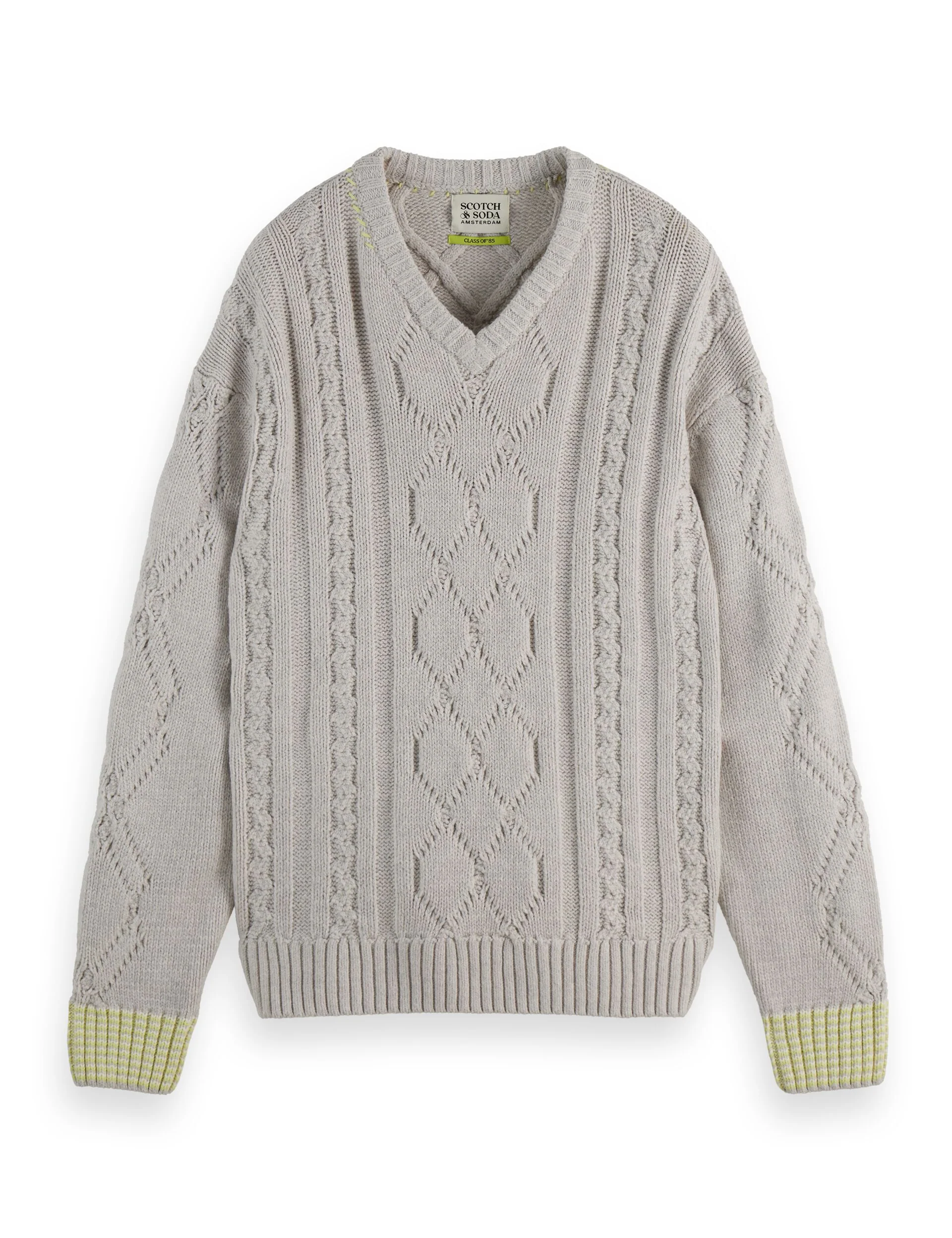 V-Neck chunky cable loose fit pullover - Image 5