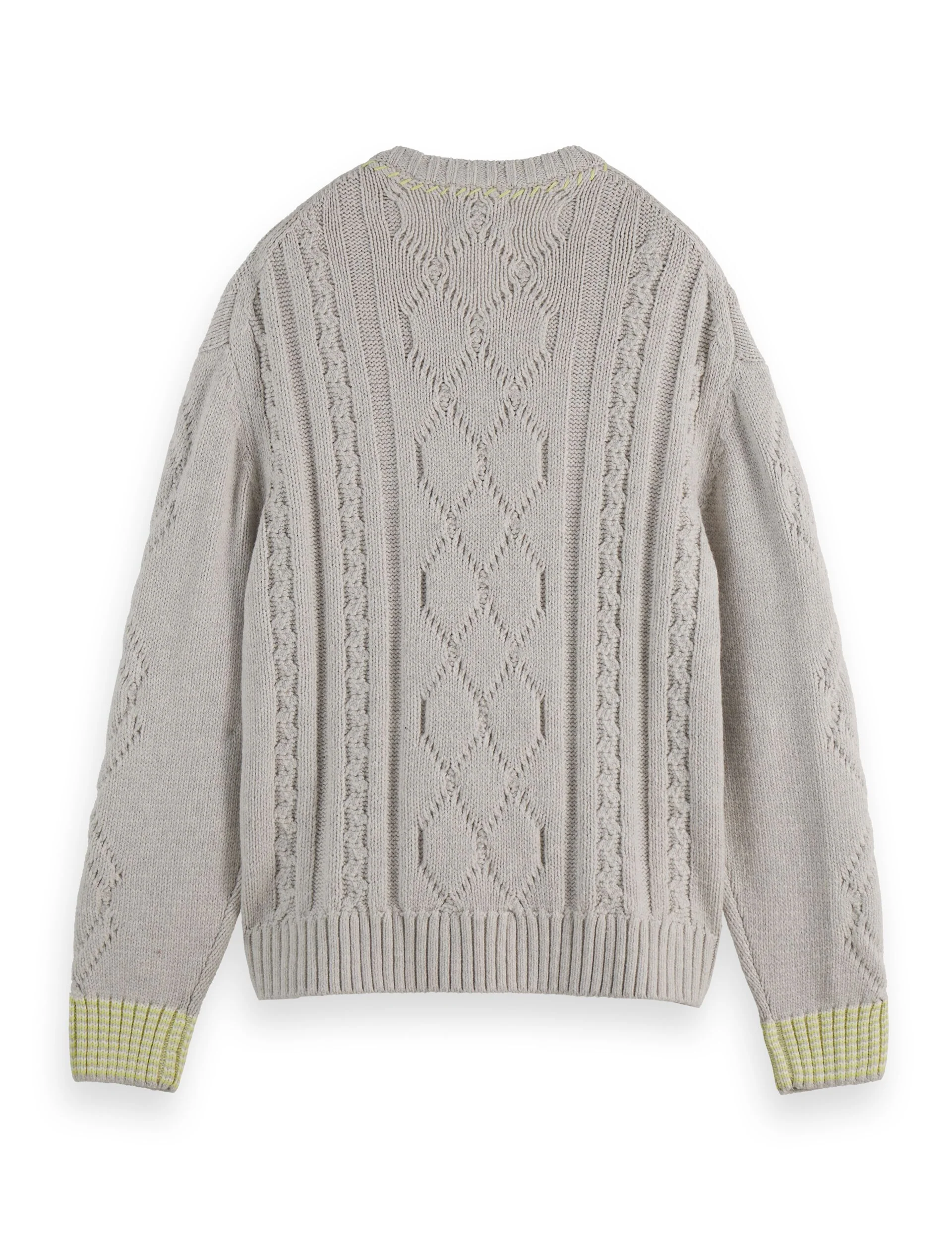 V-Neck chunky cable loose fit pullover - Image 6