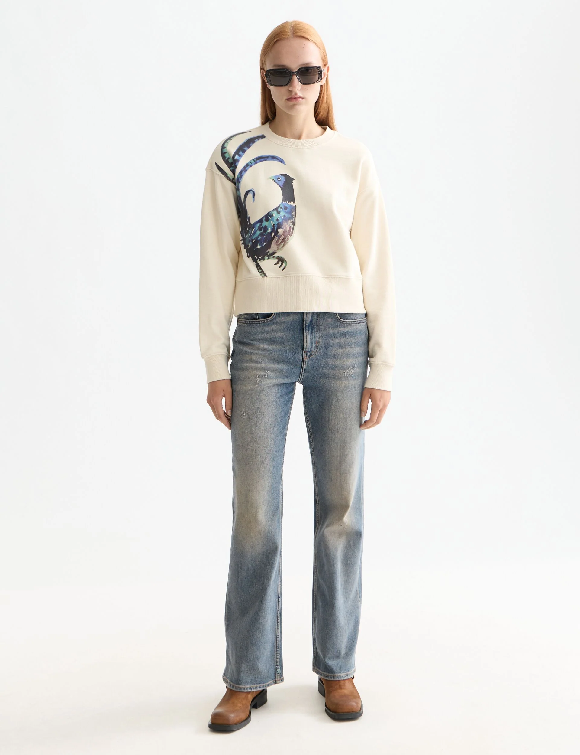 Washed artwork loose fit sweater - Image 2