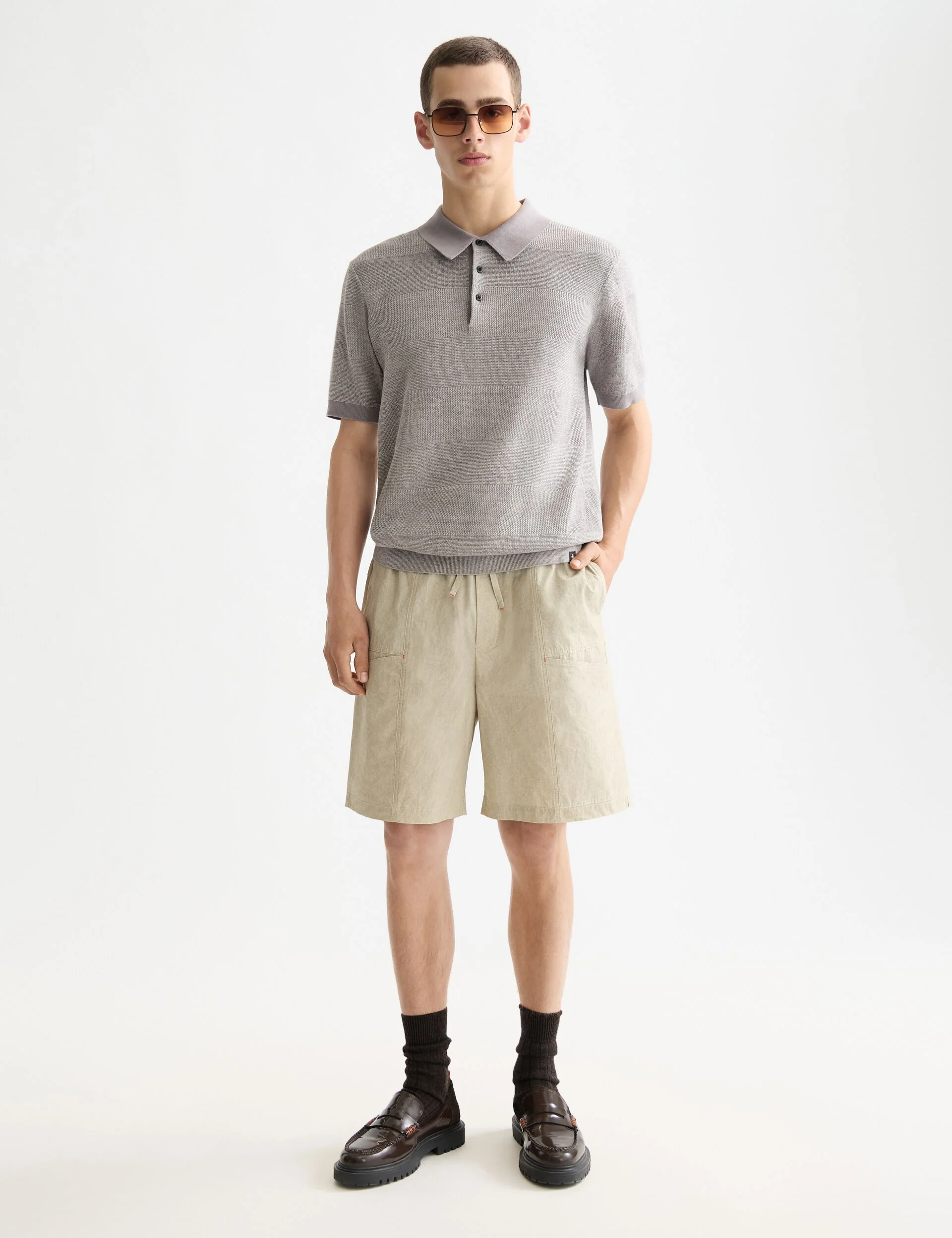 Washed nylon-blend poplin wide fit cargo bermuda - Image 2